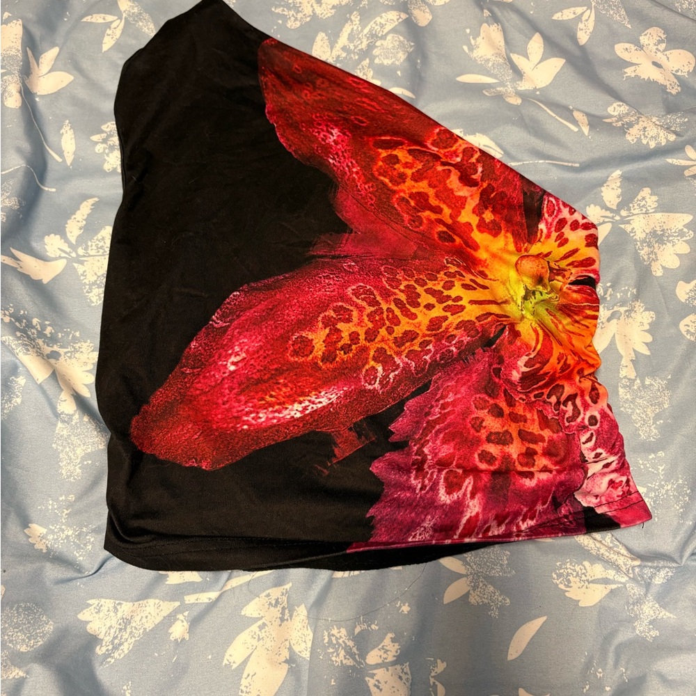 SHEIN Black and Pink Flower Top